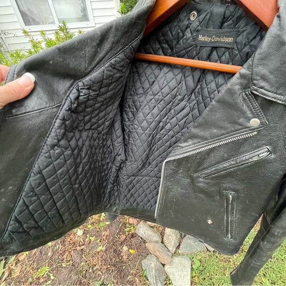 Vintage Harley Davidson black leather motorcycle jacket mens 42 - Picture 5 of 10